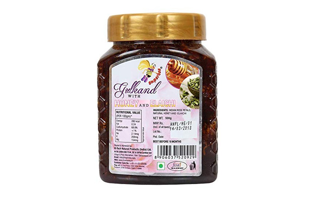 Superbee Gulkand with Honey and Elaichi    Plastic Bottle  500 grams